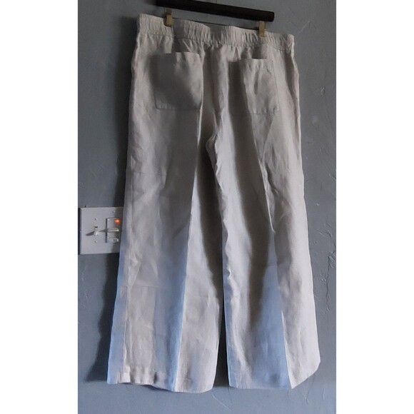 Loft Ann Taylor Pants Women Size 14,100% Linen,Straingh Legs,Beige,36 Inch Waist - Picture 8 of 9